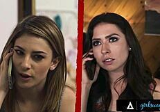 Veronica Rodriguez and Melissa Moore squirt on each other.