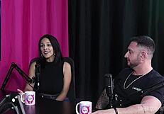 Two Brazilian Women With Exposed Breasts Suck Cock And Get Their Pussies Fucked, Moaning Loudly As They Get Soaking Wet - Bruna, Carlos, Matheus, Caetano, Kel Abate, And Bruno Abate On Sheer Red