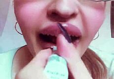 Nude Chick With Glasses Goddess Lipstick Slave Fetish