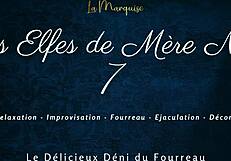 in the north pole workshop, french elves dominate with denial and sheath play, teasing their submissive partners relentlessly