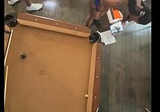 cheerleader fucks hard at pool hall