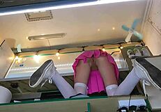 the boss chats with his shop assistant while she talks to the customer