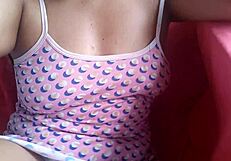 My slut stepmother orgasms in her juicy pussy in the yard