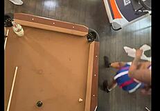 cheerleader fucks hard at pool hall