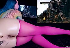 Iron golem cums and squirts in Dark Souls challenge.