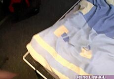 german daughter finds mom's dildo at home and plays with it