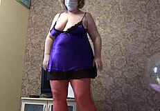 a golden shower in front of a webcam in skype a busty milf with a hairy pussy pissing and showing panties fetish