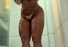 me showing off in the bath for a naughty follower in homemade softcore solo