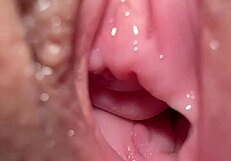 18 years old girl demonstrates pussy changes after losing virginity