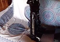 Total Black With Fishnets Pantyhose And Boots Over The Knee