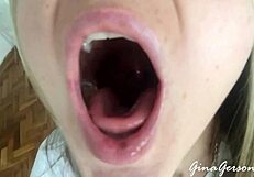 A young skinny blonde amateur explores homemade tongue and saliva techniques with a teen friend in a casual setting
