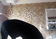 The british amateur gets her ass spanked red in the bathroom