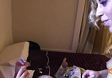 Lesbian With Huge Juggs Gets Pussy Penetrated By Strap On