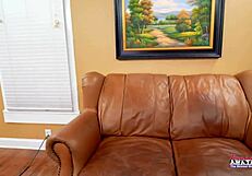 Skinny brunette stella 2 masturbates and sucks big boner to eat cum