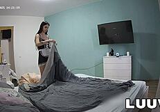 two girls turn room cleaning into a real amateur movie in maid uniforms