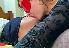 Hey, that stepsister directs a deep french kiss that's super wet