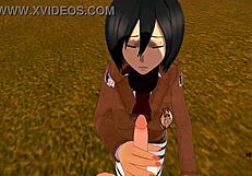 Shingeki No Kyojin Hentai - Mikasa Jerks Off Eren And Then He Fucks Her - Asian Japanese Manga Anime Hentai 3D Porn