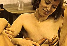 Vintage group orgy features double penetration blowjob fucking hairy pussy beaver