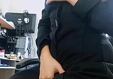 Just a skinny student masturbation while watching hentai