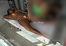 Brazilian Brunette Teases Masseur with Slutty Bikini, Revealing Pussy During Massage