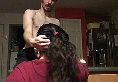 amateur milf arab slobbers on fat cock for a midnight snack