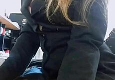 Just a skinny student masturbation while watching hentai