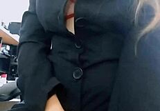 Just a skinny student masturbation while watching hentai