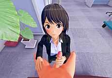 I have anal sex in the office with Maya Takahashi from Amagami porn