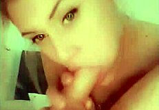 Blonde sucks her boyfriends cock