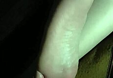 girlfriend's feet get cumshot in close-up