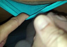Karina and Lucas cumshot in wife's panties