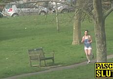 hardcore fuck session with submissive in white fishnet stockings