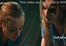 Fucking demon squirts milk into nurse's mouth