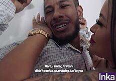 Milagros Raiza caught by shy black guy at night