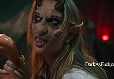 Fucking demon squirts milk into nurse's mouth