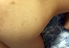 Intense cumshot lands on my girl's back