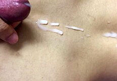 Intense cumshot lands on my girl's back