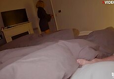 Stepmom Argues With Husband, Stepson Fucks Her Hard, Cums In Mouth