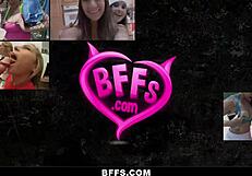 Are these besties' tight slits pounded in an interracial threesome?