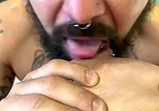 BBW girlfriend flashes huge natural tits outdoors