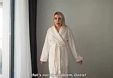 Step mom feels compassion when catching step son watching porn and helps him cum