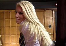 'As A New Owner Took Over The Company, She Wanted To Make Changes!' In Classroom With Big Tits Blonde Milf