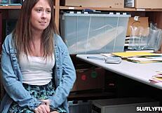 Violet Spice plays Officer Marcelo's cock to avoid jail