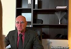 Teen Seduces and Fucks Old Man Hugo in Office