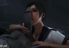 Ada Wong compilation features anal assfucking, bent over blowjob, cumshot in doggystyle sex