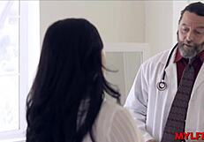 Naughty hot MILF undergoes complementary medical tests at the hospital.