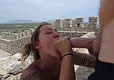 Damiana Flowers Fucks Outdoors In European Castle With Big Ass