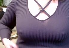 dawnskye1962 teases with dirty talk in fishnets and heels before mirrors