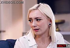 sexy blonde babysitter caught jerking off and gets fucked hard