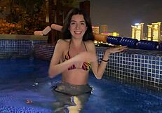 Pool girl brings stranger to orgasm in just 3 minutes in the hotel room